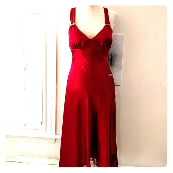 RARE NEW Jones New York Red Silk Poly Blend Dress - with tag - Picture 1 of 9